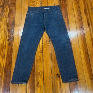 Naked & Famous Denim Super Skinny Guy Natural Indigo Selvedge Size 34